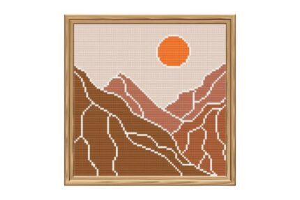 Boho Desert Sunset in Orange Cross Stitch Pattern