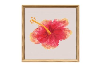 Hibiscus - Watercolor Cross Stitch Pattern