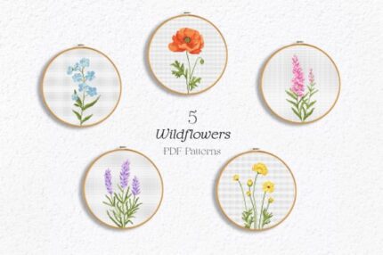 Meadow Flowers Cross Stitch Patterns PDF