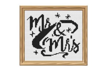 Mr & Mrs. Wedding Cross Stitch Pattern