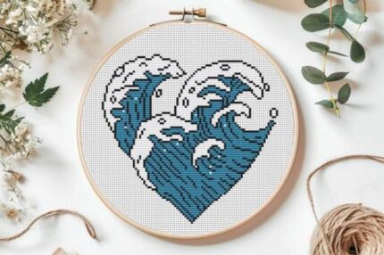 Sea Wave Summer Cross Stitch Pattern PDF