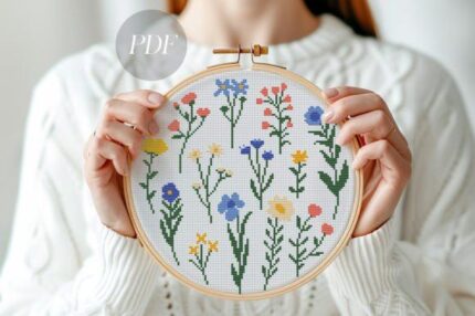 Wildflowers Cross Stitch Pattern Spring